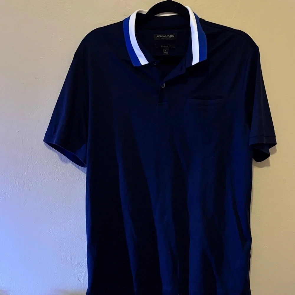 Banana Republic Dark Blue Polo with White Collar